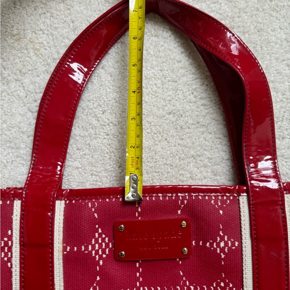 Kate Spade Red Patterned Oil Covered Canvas Purse - Picture 3 of 8
